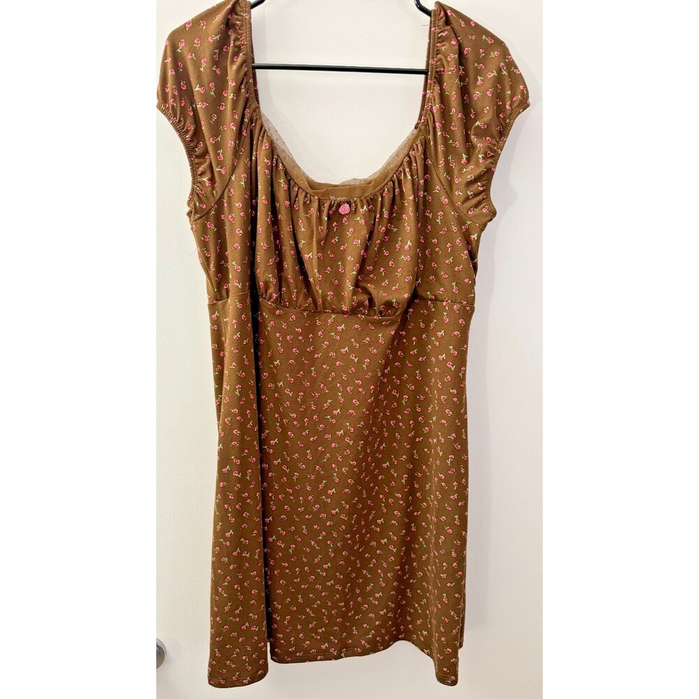 Coquette Girlie Floral Dress mini Women's XL Roses Cottagecore Dreamy Sweet